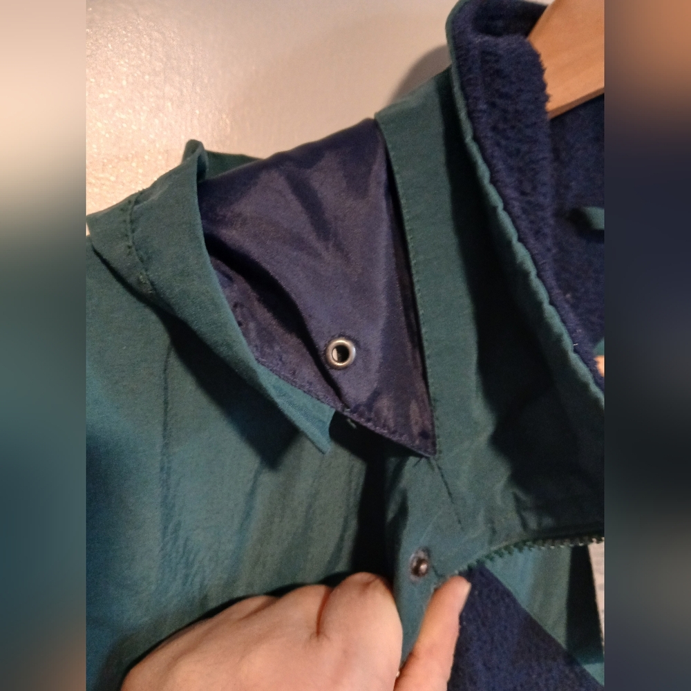 ​Vintage Northern Elements Cabin Essentials Fleece Lined Parka Jacket Navy/Green - Picture 13 of 14